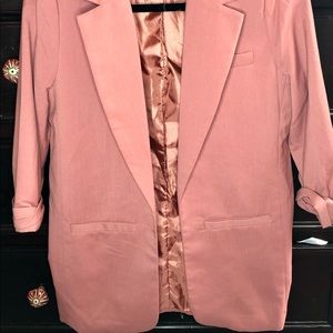 Free Hug Longline Lightweight Rose Blazer